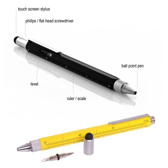 Optican Multi-Usage Stylus Tools Pen Hexanglular Ball Pen Leveler included